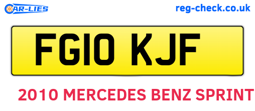 FG10KJF are the vehicle registration plates.