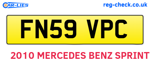 FN59VPC are the vehicle registration plates.