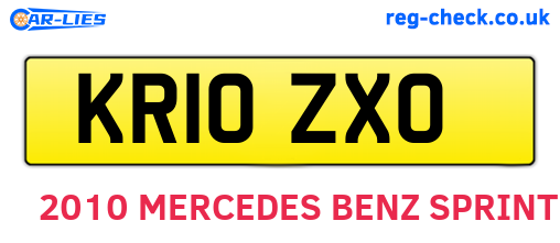 KR10ZXO are the vehicle registration plates.