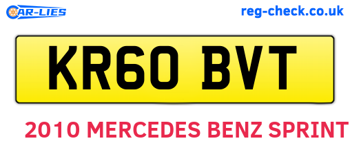 KR60BVT are the vehicle registration plates.