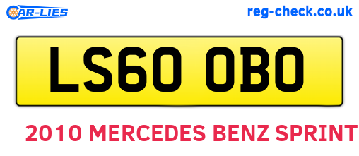 LS60OBO are the vehicle registration plates.