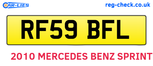 RF59BFL are the vehicle registration plates.