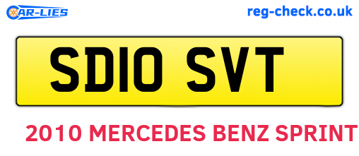 SD10SVT are the vehicle registration plates.
