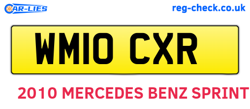 WM10CXR are the vehicle registration plates.