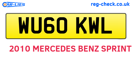 WU60KWL are the vehicle registration plates.