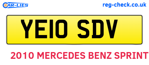 YE10SDV are the vehicle registration plates.