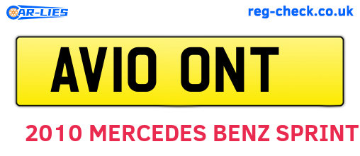 AV10ONT are the vehicle registration plates.