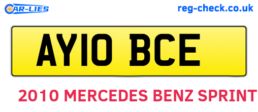 AY10BCE are the vehicle registration plates.