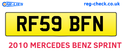 RF59BFN are the vehicle registration plates.