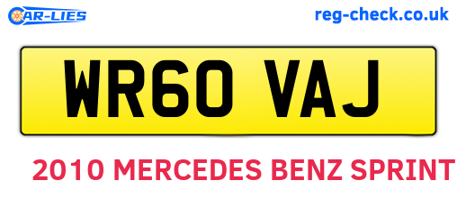 WR60VAJ are the vehicle registration plates.