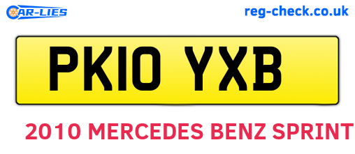 PK10YXB are the vehicle registration plates.
