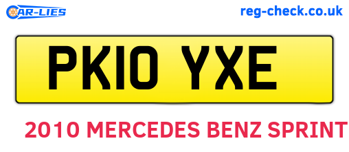 PK10YXE are the vehicle registration plates.