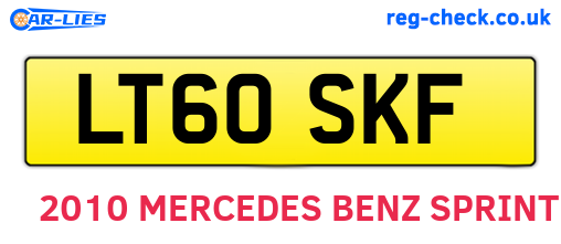 LT60SKF are the vehicle registration plates.