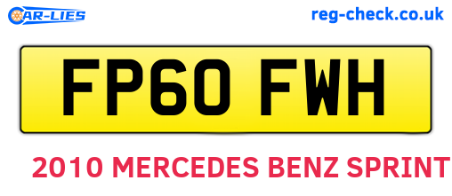 FP60FWH are the vehicle registration plates.
