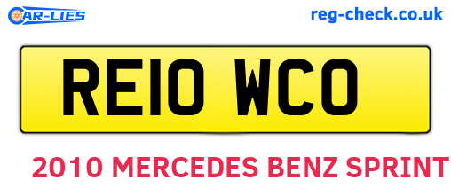 RE10WCO are the vehicle registration plates.