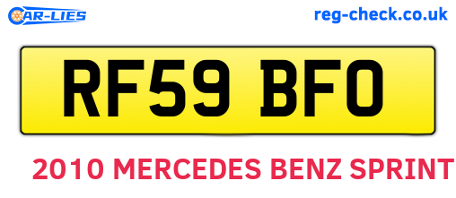 RF59BFO are the vehicle registration plates.