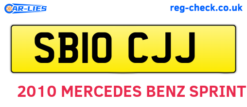 SB10CJJ are the vehicle registration plates.