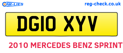 DG10XYV are the vehicle registration plates.