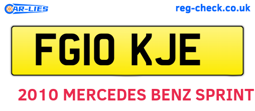 FG10KJE are the vehicle registration plates.