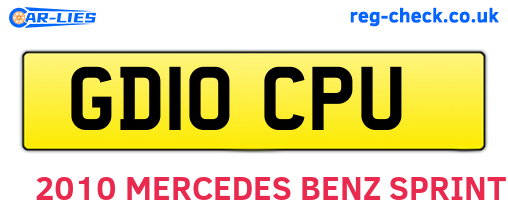 GD10CPU are the vehicle registration plates.