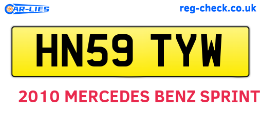 HN59TYW are the vehicle registration plates.