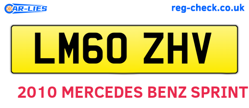 LM60ZHV are the vehicle registration plates.