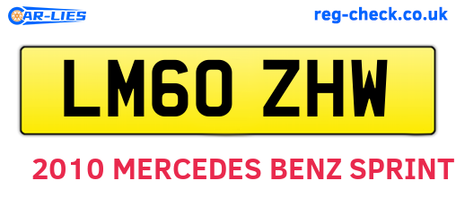 LM60ZHW are the vehicle registration plates.