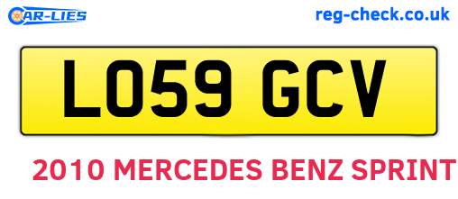 LO59GCV are the vehicle registration plates.