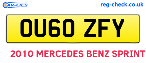 OU60ZFY are the vehicle registration plates.