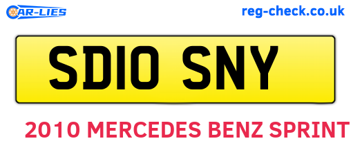 SD10SNY are the vehicle registration plates.