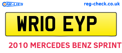 WR10EYP are the vehicle registration plates.