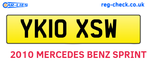 YK10XSW are the vehicle registration plates.