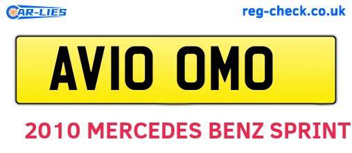 AV10OMO are the vehicle registration plates.