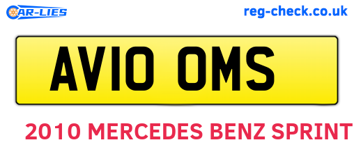 AV10OMS are the vehicle registration plates.