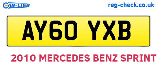 AY60YXB are the vehicle registration plates.