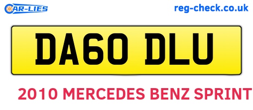 DA60DLU are the vehicle registration plates.