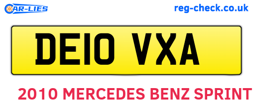 DE10VXA are the vehicle registration plates.