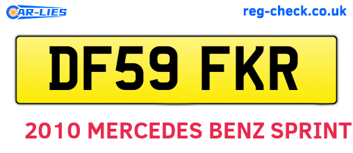DF59FKR are the vehicle registration plates.