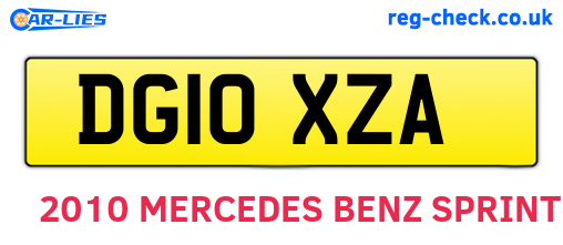 DG10XZA are the vehicle registration plates.