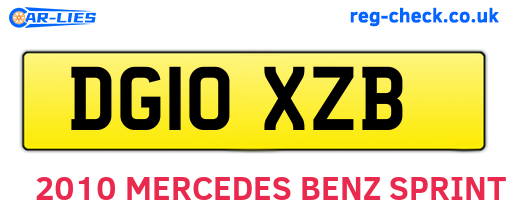 DG10XZB are the vehicle registration plates.