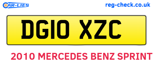 DG10XZC are the vehicle registration plates.