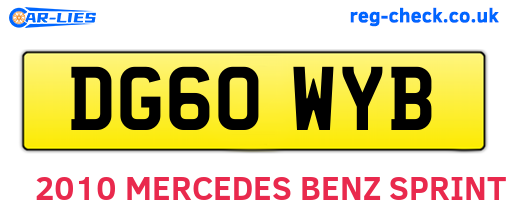 DG60WYB are the vehicle registration plates.