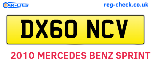 DX60NCV are the vehicle registration plates.