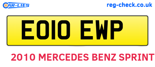 EO10EWP are the vehicle registration plates.