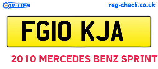 FG10KJA are the vehicle registration plates.