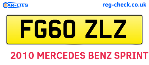 FG60ZLZ are the vehicle registration plates.