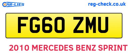 FG60ZMU are the vehicle registration plates.