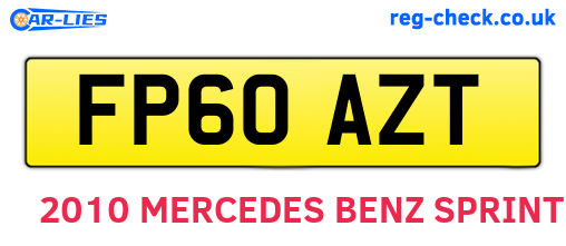FP60AZT are the vehicle registration plates.