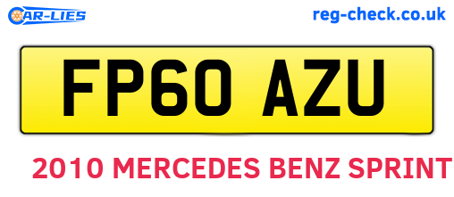 FP60AZU are the vehicle registration plates.