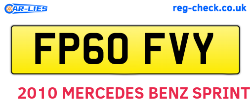 FP60FVY are the vehicle registration plates.